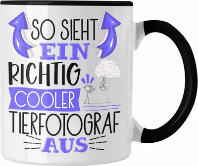 Produktbild von Trendation - Tierfotograf Tasse So Sieht Ein Richtig Cooler Tierfotograf Aus Geschenk Lustiger Spruch Geschenkidee (Schwarz)