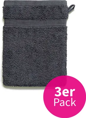 Produktbild von grace grand spa Waschhandschuh Avantgarde mit breiter Webbordüre Dunkelgrau One Size