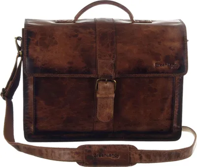Produktbild von GreenLand Nature Leder Aktentasche Schultertasche MASCU & LINE Briefcase Brown braun