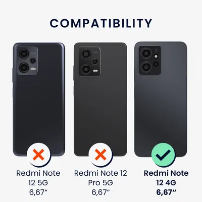 Produktbild von kwmobile Slim Case kompatibel mit Xiaomi Redmi Note 12 (4G) Hülle - Handyhülle aus Silikon in Sweet Cherry