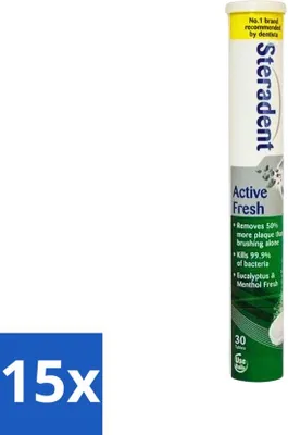 Obrázek produktu pro Tablety na čištění zubních protéz Active Fresh, 30 kusů, 3 minuty hygieny