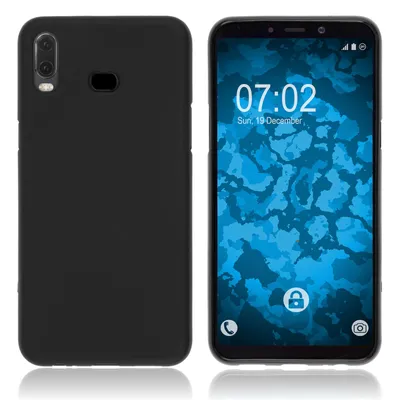 Produktbild von PhoneNatic Case kompatibel mit Samsung Galaxy A6s - schwarz Silikon Hülle matt Cover
