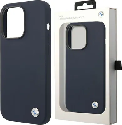Produktbild von Bmw Hülle Bmhmp14Xstrong Iphone 14 Pro Max - Navy Blueesilicone Metal Logo Magsafe