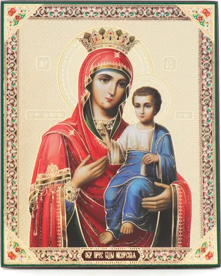 Produktbild von NKlaus Gottesmutter Von Iviron Holz Ikone 10x12cm christlich orthodox 13928