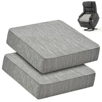 Stoelkissen 2er-Set 50x50x12,7 cm grau Memoryschaum