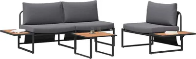 Image de vidaXL Ensemble de jardin 3 pcs Anthracite Acier