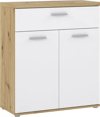 Obrázek produktu pro Nábytek24 Komoda Winnie Wnk431-C804 Skříň do obývacího pokoje 79,9 X 93 X 34,8 cm Artisan dub/bílá