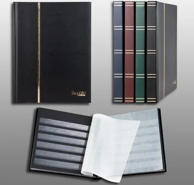 Produktbild von Prophila Collection 32 Schwarze Seiten A5 Briefmarken-Einsteckbuch schwarzer Einband