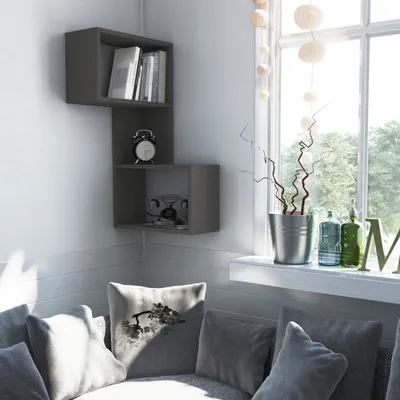 Produktbild von DECORTIE Part Modernes Eckregal Anthrazit - Anthrazit , 67 x 47 x 82 cm
