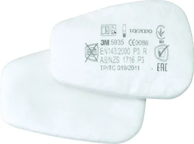 Produktbild von filtr z włókniny 3M do drobnego pyłu P3 5935 EN143 f.Nr art. 4000370680/690 Filtr wstępny 3M 2 szt