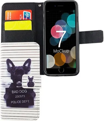 Produktbild von Handyhülle Tasche für Handy Apple iPhone 8 Böser Hund Weiß