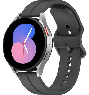 Image de Bracelet pour Samsung Galaxy Watch 7/6/5/4/3 40mm/42mm/43mm/44mm/45mm/46mm, Boucle Réglable Silicone Souple - Noir