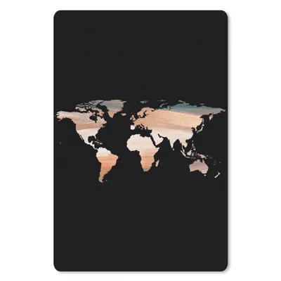 Produktbild von MuchoWow® Mauspad Mousepad Weltkarte - Farbe - Schwarz 18x27 cm - Mousepads - Maus Mat - Pad - Mausunterlage