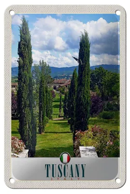 Produktbild von Blechschild Reise 12x18cm Toskana Italien Natur Bäume Dekoration