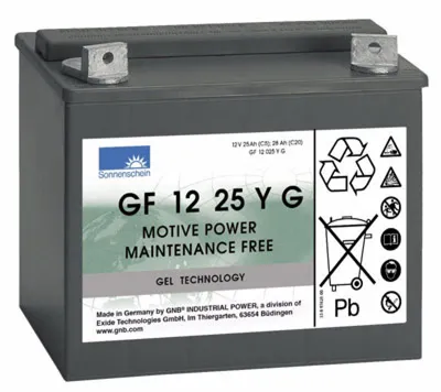 Image de Batterie Exide Dryfit GF 12 25 Y G GF12025YG 12 Volt 25 Ah pour caddies de golf, etc.