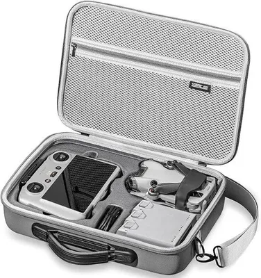 Produktbild von Drone Tasche – Aufbewahrungstasche für DJI Mini 3 / Mini 4 Pro – kompatibel mit Fly More Combo & DJI RC 2 – wasserdichte Schultertasche