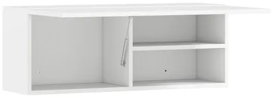 Produktbild von Badezimmer-Wandschrank mit Falttür und Gasfeder | Farbe: Weiß | Abmessungen: 80x25x30 cm