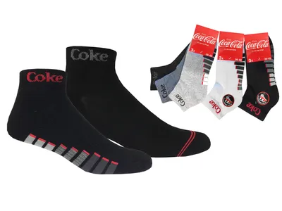 Produktbild von Coca Cola 12 Paar Sneakersocken, Schwarz, 39-42, etwas höherer Bund und dickeres Material