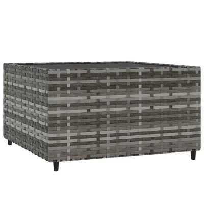 Immagine prodotto di vidaXL Tavolino da giardino quadrato grigio 50x50x30 cm Poly Rattan