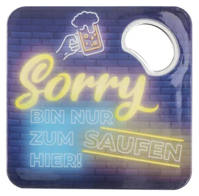 Produktbild von Untersetzer mit Flaschenöffner lustige Sprüche
