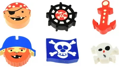 Produktbild von piraten Radiergummi mehrfarbig 6 Stück