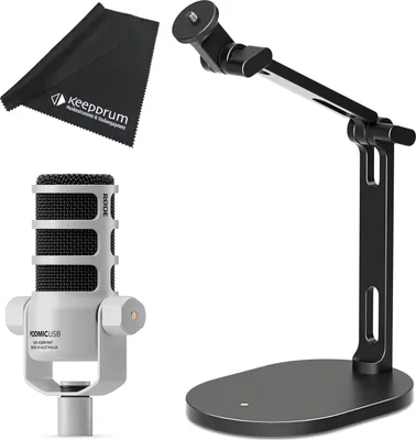 Image de Rode Microphone Podmic USB Blanc avec pied de bureau DS-2