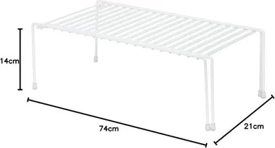 Image de Étagère de rangement extensible Famanu - Métal blanc - 41,5 x 21 x 13,7 cm