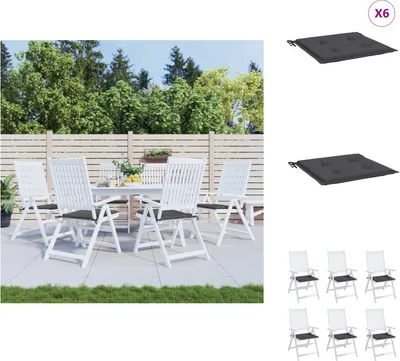 Image de vidaXL Coussin pour chaise de jardin 6 pcs. Anthracite 50x50x3 cm Tissu Oxford - Coussin d'assise