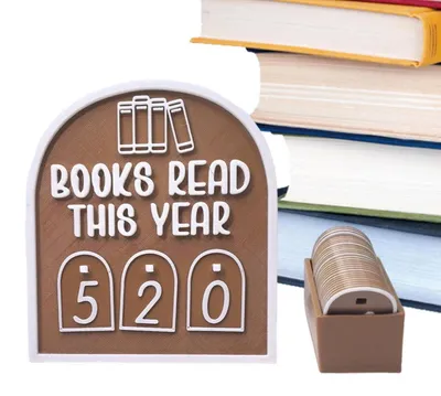 Produktbild von Bücherregal Deko Braun Lesefortschrittsanzeige Zählerschmuck für Bücherliebhaber