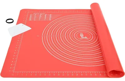 Immagine prodotto di Tappetino in silicone antiscivolo, formato XL (71 x 51 cm), rosso, con tagliapasta