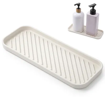 Immagine prodotto di Organizzatore per lavello, bianco, in silicone, contenitori per sapone, portaspugna, per lavello