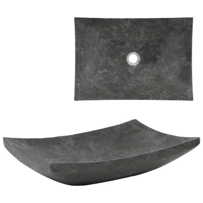Zdjęcie produktu dla VidaXL Zlewozmywak 50x35x12 cm marmur czarny