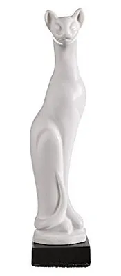Marmorfigur Stehende weiße Katze 13 cm