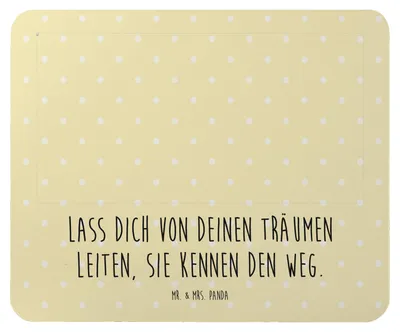Produktbild von Mr. & Mrs. Panda Mousepad Plumplori Glücklich - Gelb Pastell - Geschenk, Glück, mausteppich, Lustige Sprüche, Niedlich, pc, Mouse Pad, Mauspad