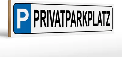 Produktbild von Holzschild Privatparkplatz, 46 x 10 cm, Holzschilder Parking