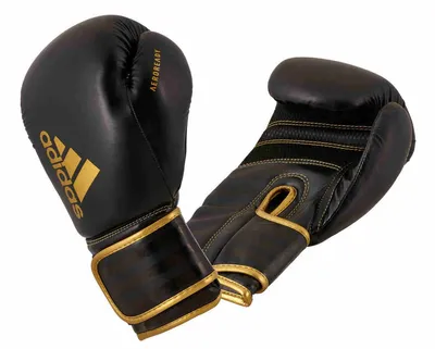 Image de gants de boxe adidas Hybrid 80 noir-or onces - 14 onces
