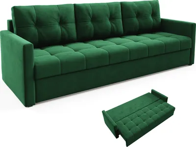 Obrázok produktu pre BETTSO Elegantná pohovka OLIVIA 230 cm s funkciou spánku prešívaná zelená + bonell