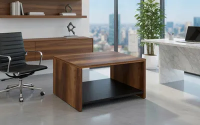 Obrázek produktu pro Elegantní dřevěný konferenční stolek s odkládací plochou v moderním stylu