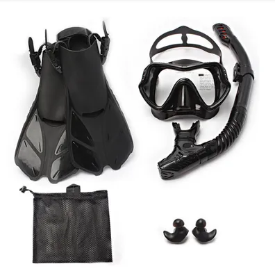 Produktbild von OKWISH Schnorchelset Schnorchelmaske Taucherbrille Erwachsene(38-41), Schwarz