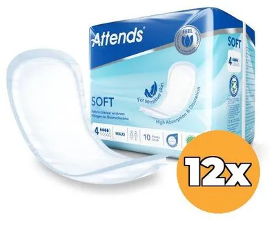 Produktbild von 12x Attends Einlagen Soft Maxi 4 (10 Stück)