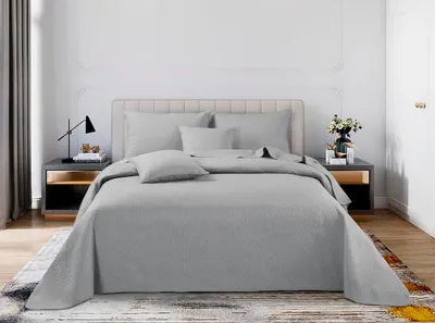 Produktbild von Trio Velours-Steppdecke 140x200cm in modernem Design für gemütliche Räume