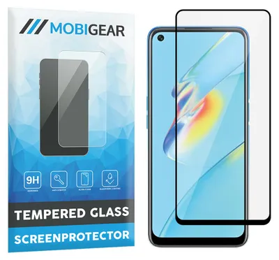 Produktbild von Mobigear Premium Displayschutzfolie für OPPO A54 5G, gehärtetes Glas, Panzerglasfolie - Kompatibel mit Hüllen - Schwarz