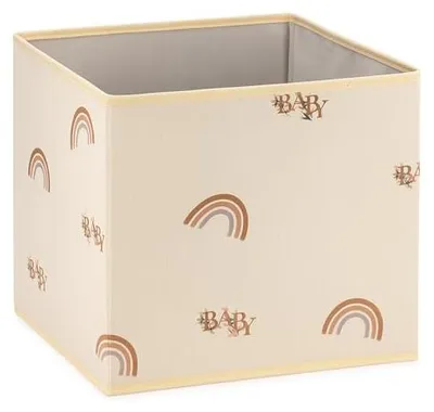 Produktbild von Prendi Home Aufbewahrungsbox 30x30x30 cm faltbar – Kinderzimmer Stoffbox Motiv Regenbogen
