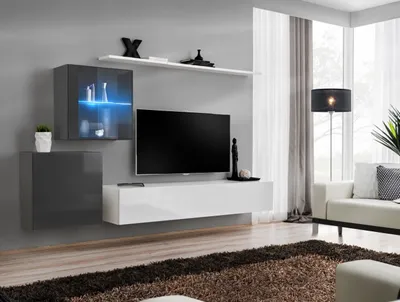 Produktbild von Wohnzimmerwand RIONATA 15 – Graphit/Weiß