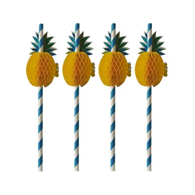 Produktbild von Papstar Trinkhalme, Papier Ø 6 mm · 20 cm "Pineapple" 10 x 50 Stück