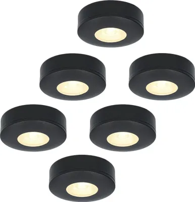 Image de HOFTRONIC - Lot de 6 spots LED en saillie 3W 2700K IP44 Noir