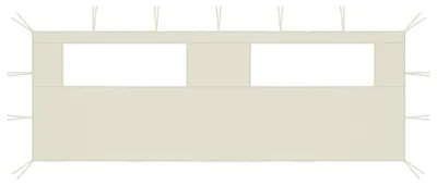 Productafbeelding van Zijwand voor Paviljoen met Ramen, 6 x 2 m, Crème