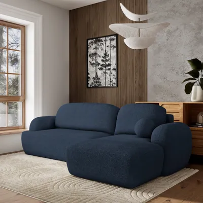 Produktbild von Masseno Ecksofa MODENZA N R-S mit Schlaffunktion L-Form, Sofa mit Bettkasten, Wohnzimmersofa, Couch, Soffa, Bettsofa, Couchgarnitur- Blau, NOW OR NEVER 79