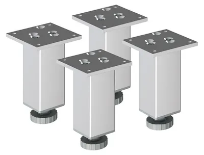 Produktbild von 4er Set sossai Höhenverstellbare Aluminium Möbelfüße 150mm in eloxiertem Design Schrankfüße Sockelfüße