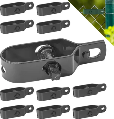 Immagine prodotto di Fepro® Tendifilo zincato, plastificato antracite, 90 mm - 10 pezzi, ideale per recinzioni a rete metallica tendifilo, tendifilo per recinzioni, tendifilo per recinzioni da giardino tendifilo per recinzioni selvagge recinzioni forestali recinzioni per pascoli